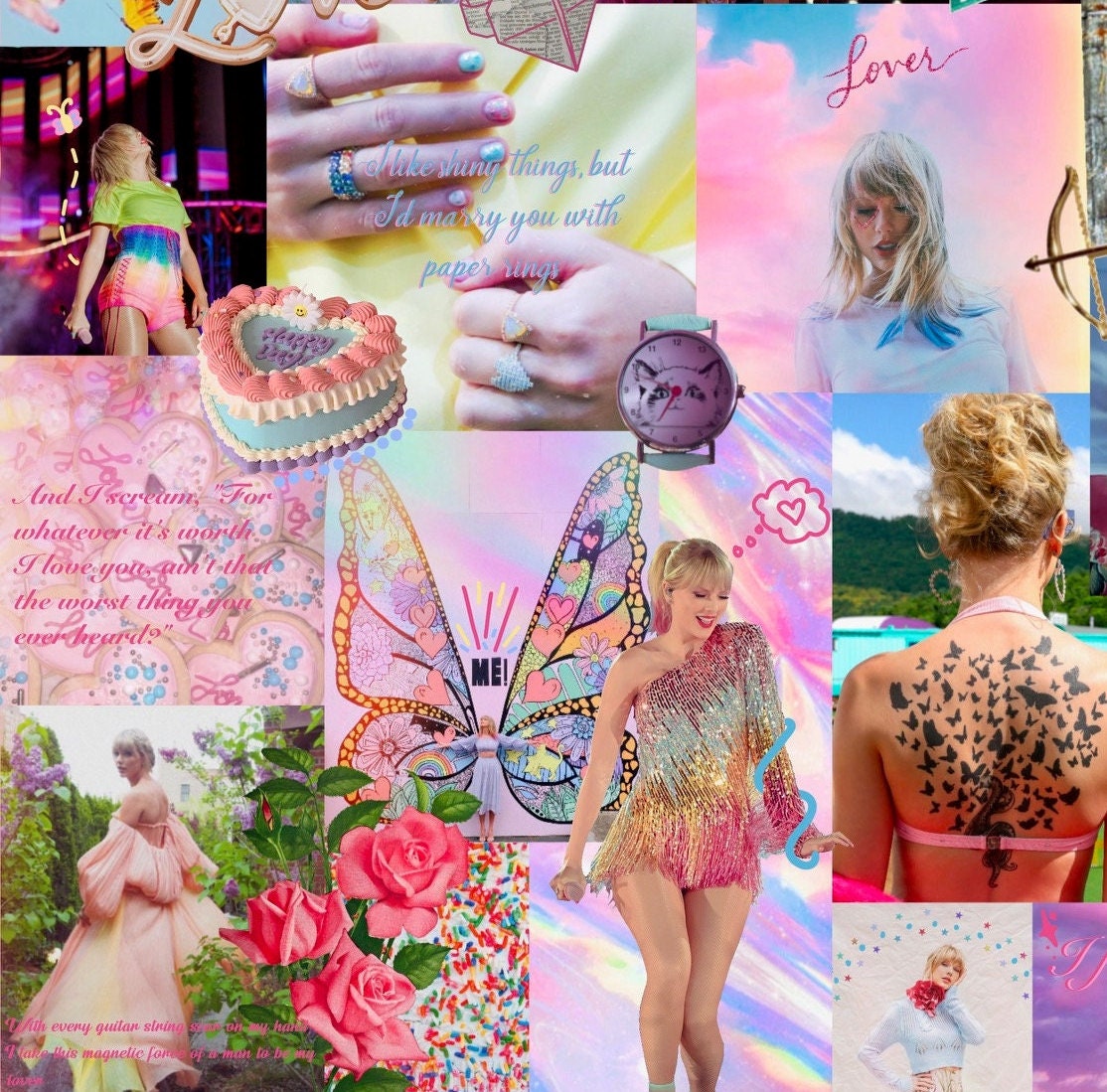 Taylor Swift's Lover Inspired Digital Collage a Perfect Etsy