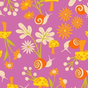 Animal Animal Snail Garden Heliotrope by Ruby Star for Moda Fabrics