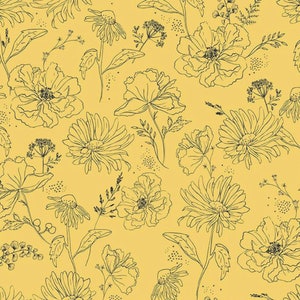 Honey Bee Wildflowers Daisy by My Mind&#39;s Eye for Riley Blake Designs