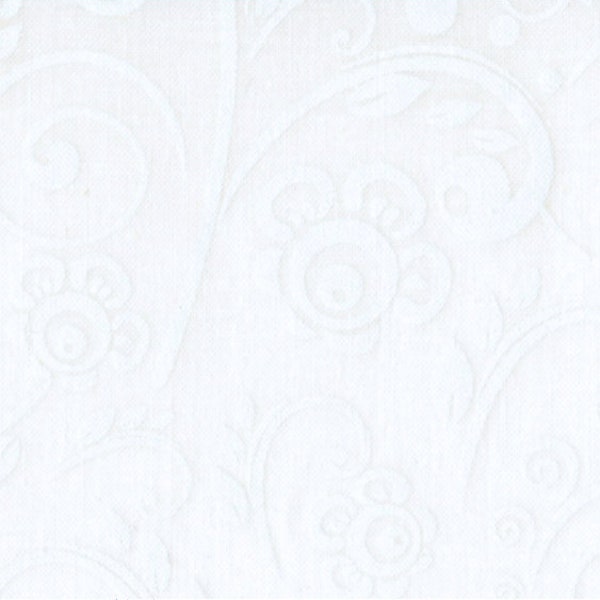 108" Wide Backing - Tone on Tone White Scroll from Basic Palette Bargains