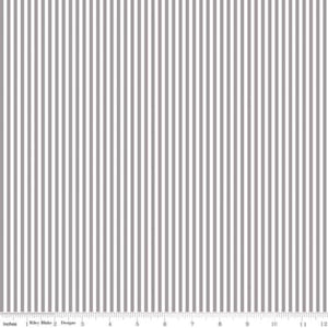 1/8&quot; Stripe Gray and White Fabric by Riley Blake Designs 43/44&quot;