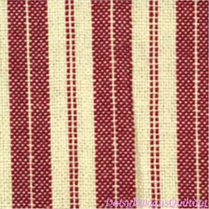 44/45&quot; Red/Cream Homespun Ticking by Dunroven House