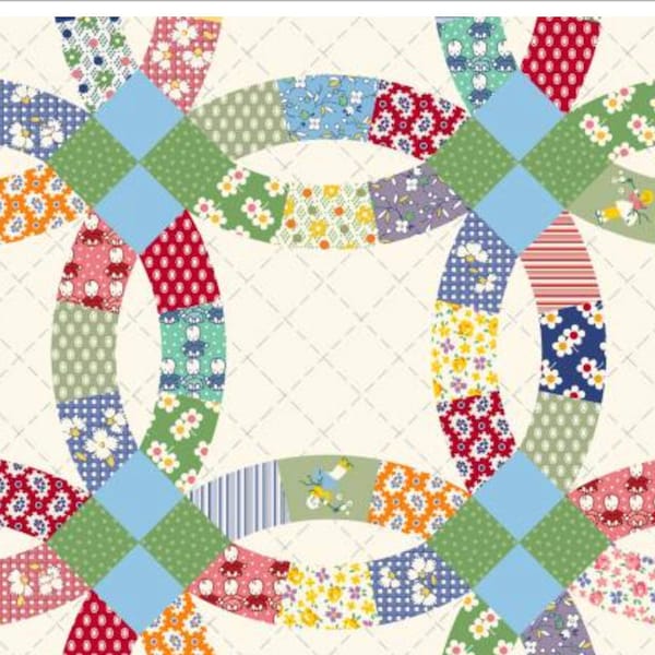 Aunt Grace Simply Charming Double Wedding Ring Panel By Marcus Fabrics
