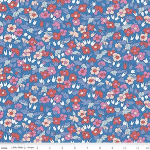 The Carnaby Collection Retro Indigo Piccadilly Poppy by Liberty Fabrics for Riley Blake