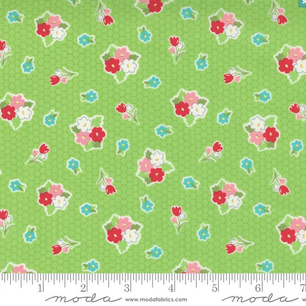 Love Lily Kiwi Fabric by April Rosenthal Prairie Grass for Moda