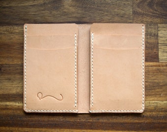 Kangaroo Leather Vertical Card And Cash Holder. In Natural. Mens Gift. Birthday Gift. Groomsman Gift. Graduation Gift. Slim. Christmas Gift