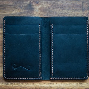 Kangaroo Leather Vertical Card And Cash Holder. In Black. Mens Gift. Birthday Gift. Groomsman Gift. Graduation Gift. Slim. Christmas Gift