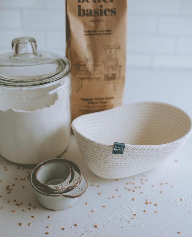 The Sourdough PROOFING BASKETS Handctafted with Sustainable Cotton Rope. Artisan Bread Baskets, Banneton, Oval & Round available. image 6