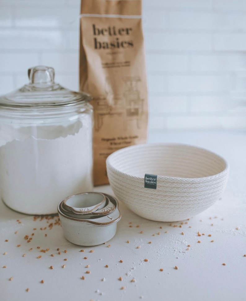 The Sourdough PROOFING BASKETS Handctafted with Sustainable Cotton Rope. Artisan Bread Baskets, Banneton, Oval & Round available. image 3