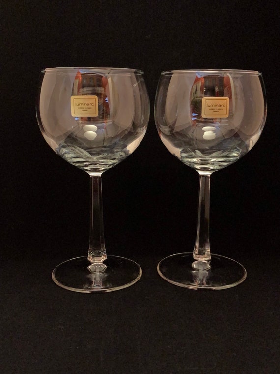 Vintage Crystal Luminarc Wine Glasses Made in France 7 Oz Etsy