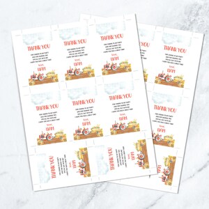 Red Tractor Birthday Thank You Tag Boy Fall First Birthday Favors Bag ...