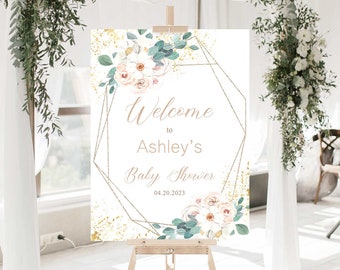 Baby in Bloom Baby Shower Decor Welcome Sign. Floral Baby Sprinkle Table Sign. Baby Brunch Party Decoration. Wildflower Baby Shower