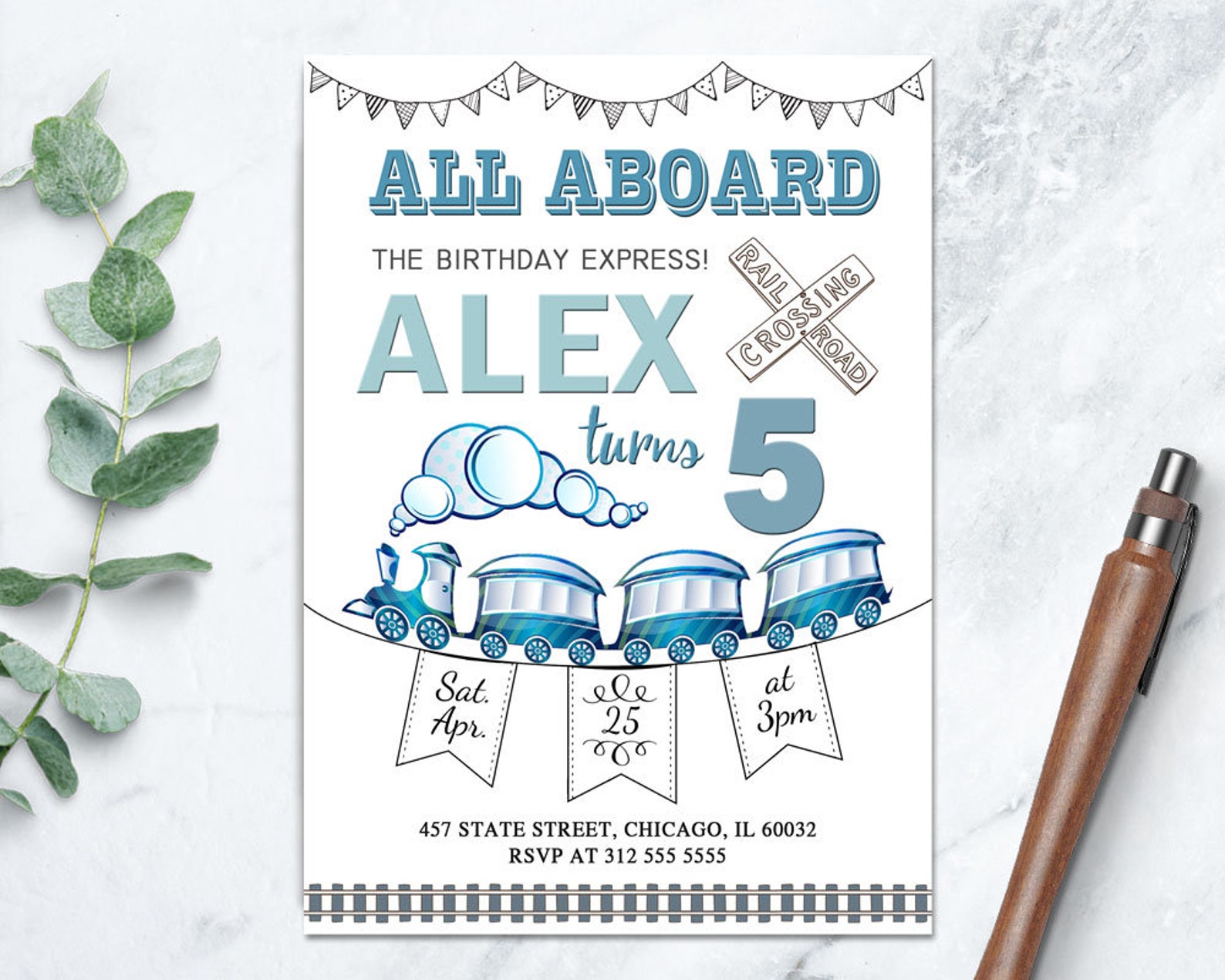 Printable Train Invitation Train Birthday Invite Railroad - Etsy