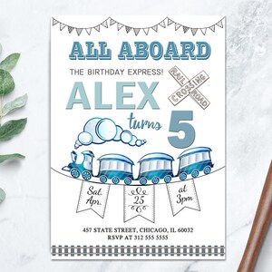 Printable Train Invitation Train Birthday Invite Railroad - Etsy