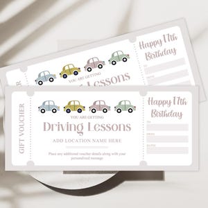 Fahrstunden Geschenkgutschein, Geburtstagsgutschein, Überraschung Fahrschule Coupon Ticket, Zertifikat fahren lernen, Teen Geschenkidee zum Ausdrucken