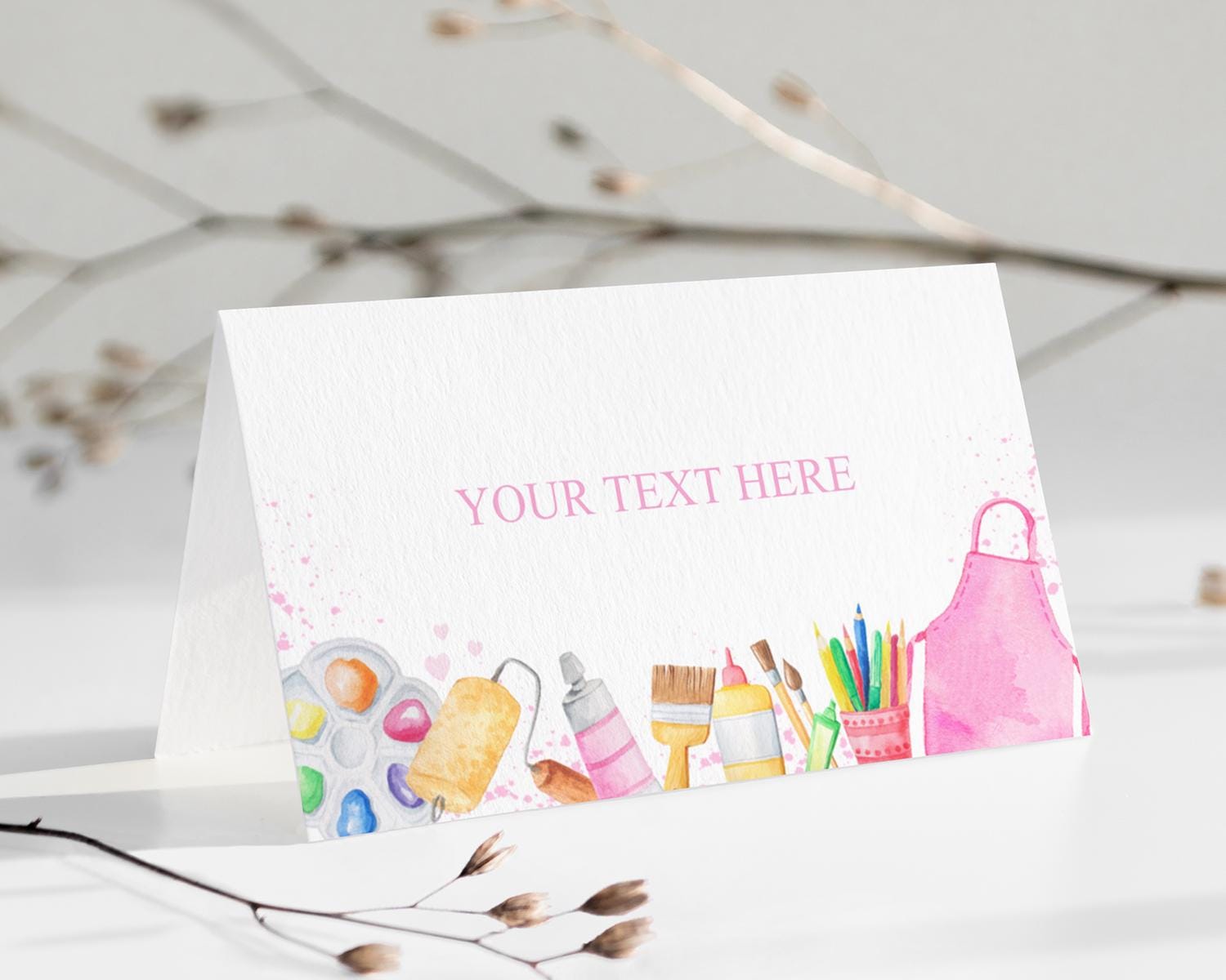 Editable Art Party Place Card, Dress for a Mess Printable - Etsy