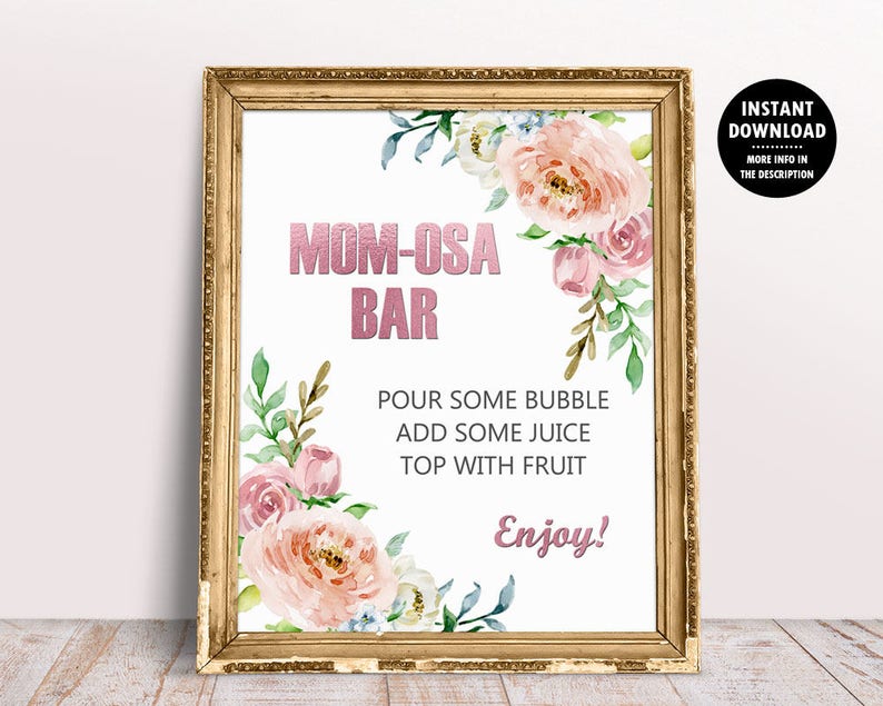 Baby Shower Mum Osa Sign Floral Momosa Sign Momosa Bar Etsy Baby Shower Mum Osa Sign Floral Momosa Sign Momosa Bar Etsy