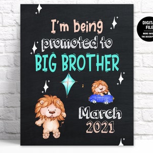 Promoted to Big Brother Announcement Jungle Safari Poster, Brother Photoshoot Prop, Pregnancy Announcement, Big Brother Sign