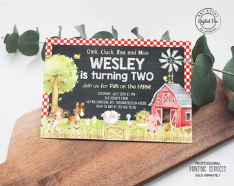 Country Farm Birthday Invitation, Farm Animals Barnyard Invite, Barn Birthday Party Printable, Boy or Girl Farm Birthday, Barnyard Fun