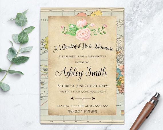 travel baby shower invitations map baby shower invite travel baby shower invitations