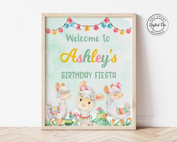 Llama Birthday Welcome Sign, Mexican Fiesta Alpaca Poster Decor, Llama Party Decoration Printable, Whole Llama Fun, Girls Baby Shower 1021 Il_570xn