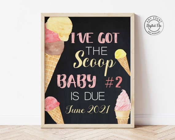 Big Sister Announcement Sign, Big Sister Poster, Promoted to Big Sis, Pregnancy Announcement Reveal Poster, Baby #2 Sign, Here's the Scoop Il_570xn
