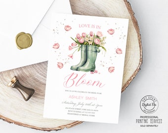 Love is in Bloom Bridal Shower Invitation, Tulips Wedding Shower Invite, Floral Couples Shower, She's Off Market Bridal Brunch Party Digital