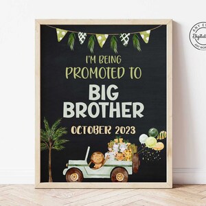 Big Brother Ankündigungs-Schild | Zum Big Brother Jungle Poster, Schwangerschaftsmitteilung, werde ich ein Big Brother Photo Props sein
