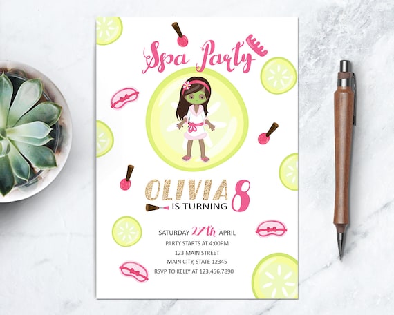 makeup party printable spa party invite girl sleepover invitation sleepover invitations printable