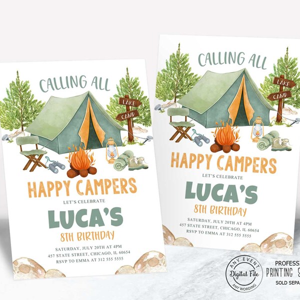 Campfire Invitation - Etsy
