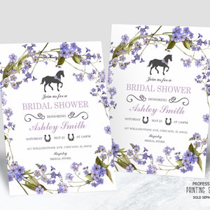 Kentucky Derby Floral Bridal Shower Invitation, Horse Party Invite, Horseshoe Bridal Brunch or Luncheon, Horse Races 1013