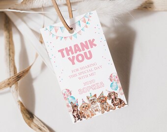 Médaille d'anniversaire pour chien, Décoration de fête d'anniversaire Pawty Girl, Fête entre chiots, Appel à tous les animaux Pawty, Cadeau chien rose, Décoration de carlin