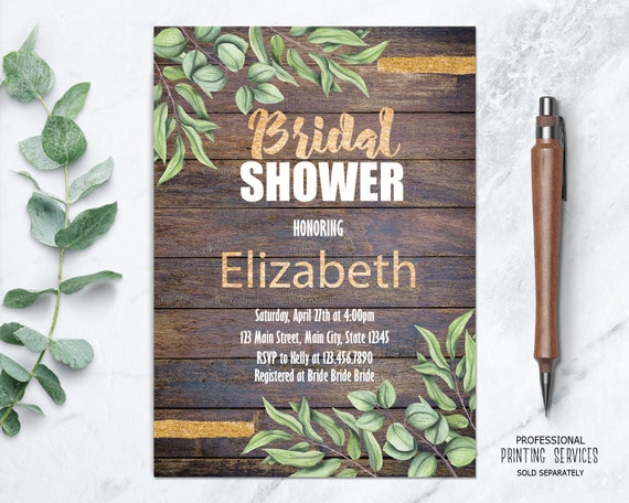 Rustic Boho Bridal Shower Invitation, Garden Wedding Reception, Bridal Luncheon Invite, Floral Bridal Shower Invite, Digital File Il_570xn