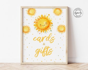 Sunflower Birthday Cards and Gifts Sign, Out Little Sunflower 1st Birthday Party Decor, Girl Sunflower First Birthday, Summer Birthday