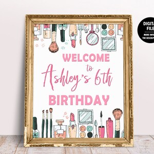 Makeup Party Sign Spa Birthday Decor Makeup Party Decor | Etsy