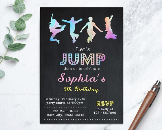 trampoline party invitations bounce house invitations gymnastics