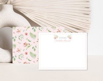 Personalized Floral Stationery, Handmade Cards, Thank You Cards, Gift for Mom Stationary Set, Blank Cards, Flower Stationary Note Cards