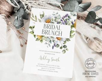 Wildflowers Bridal Brunch Invitation, Floral Bridal Shower Invite, Love In Bloom Wedding Shower, Spring Summer Garden Party, Bridal Luncheon