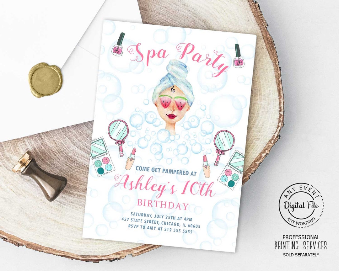 LoaHak Spa Party Einladungskarten – 20 Stück Mit Umschlägen, 10,2 X 15,2 Cm, Für Geburtstage, Hochzeiten & Mehr – Hochwertiger Druck, Elegant