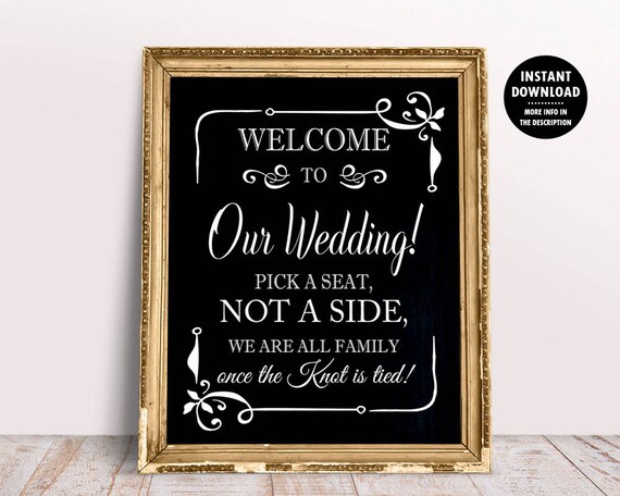Wedding Reception Welcome Decor Sign Welcome To Our Wedding Pick