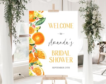 Main Squeeze Bridal Shower Welcome Sign, Citrus Wedding Shower Table Decor, Spring Bridal Brunch, Citrus Lemon Party Decoration