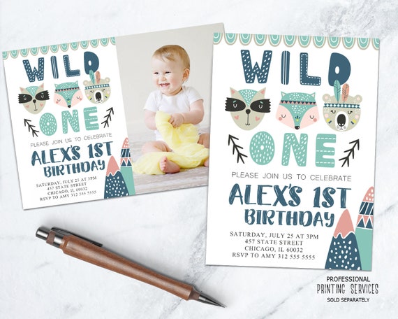 Wild One Boho First Birthday Invitation for Boy Personalized Il_570xn