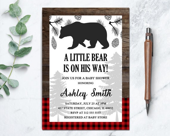 printable lumberjack baby shower invitations