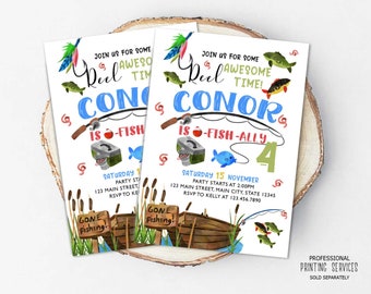 Fishing Birthday Invite, Fishing Birthday Party, Fishing Invitation, Fish Invite, Reel In The Fun Party, Personalized, Printable, Digital