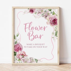 Flower Bar Sign, Bloom Bar Digital Sign, Make a Bouquet Bridal Shower Sign, Fresh off the Market Create Your Own Bouquet Bar Sign Printable