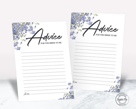 Advice for the Bride to Be Bridal Shower Game, Floral Brunch with the Bride Party Game, Message Note Card, Bridal Luncheon Printable 1048 Il_570xn