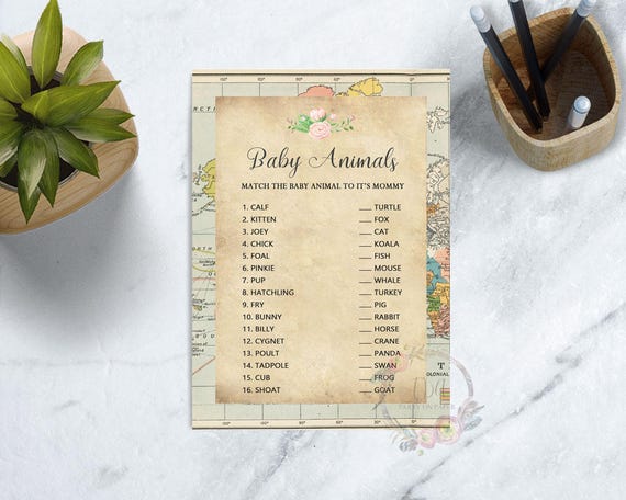 Baby Shower Animal Games, Animal Games Printable, Baby Shower Games, Adventure Baby Shower, Travel Baby Shower, Adventure Baby Shower Game Il_570xn