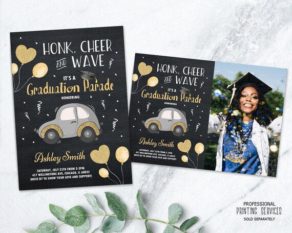 Drive By Graduation Parade Invitation, Graduate 2020 Party, Drive Through Social Distancing Quarantine Printable, Drive Thru, Virtual Party Il_570xn