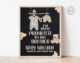 Big Brother Announcement Sign, Promoted to Big Brother Teddy Poster, Pregnancy Announcement, I am Going to be a Big Brother Photo Props