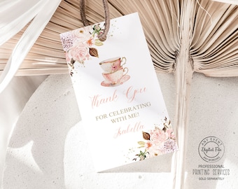 Tea Party Bridal Shower Thank You Tag, High Tea Party Favors, Time for Tea, Love is Brewing Wedding Shower Tea With the Bride to be Gift Tag